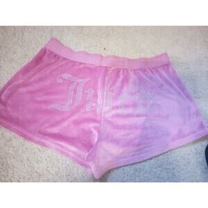 Women's Juicy Couture Y2K Velvet Bling Shorts Pink Large